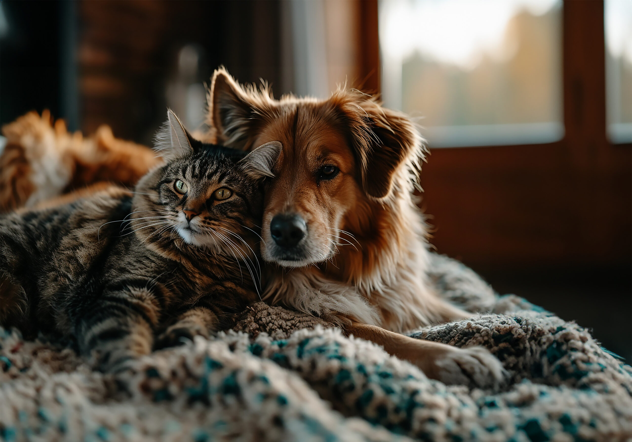 A cat and dog together